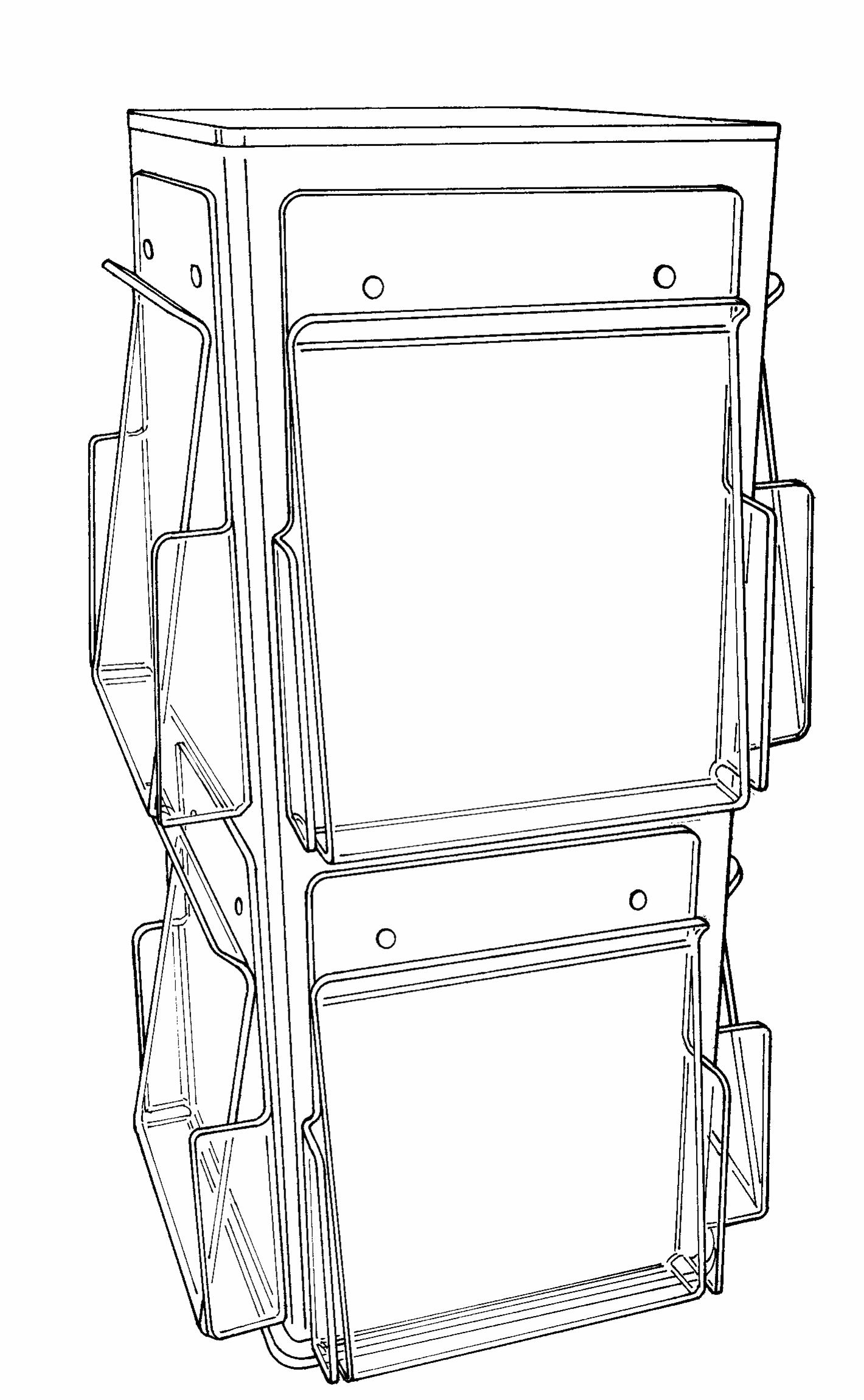 Countertop Brochure Rotators With Hold-Down Flap.         Categ  12-97