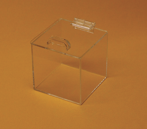 Square Acrylic Boxes with Hinged Lid.         Categ  16-90